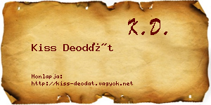 Kiss Deodát névjegykártya
