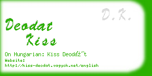 deodat kiss business card
